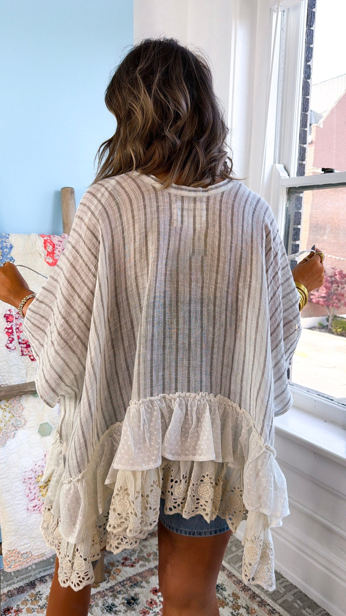 Open Winds Cardigan, Natural Multi