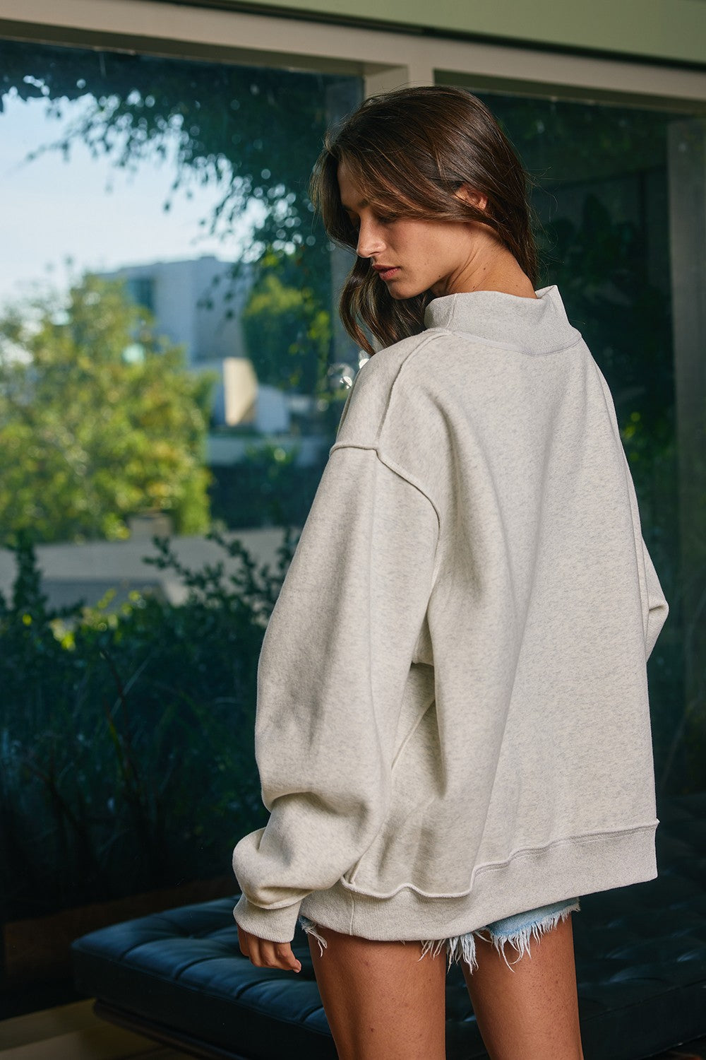 'Freedom/Legacy' Reversible Mock Neck Sweatshirt