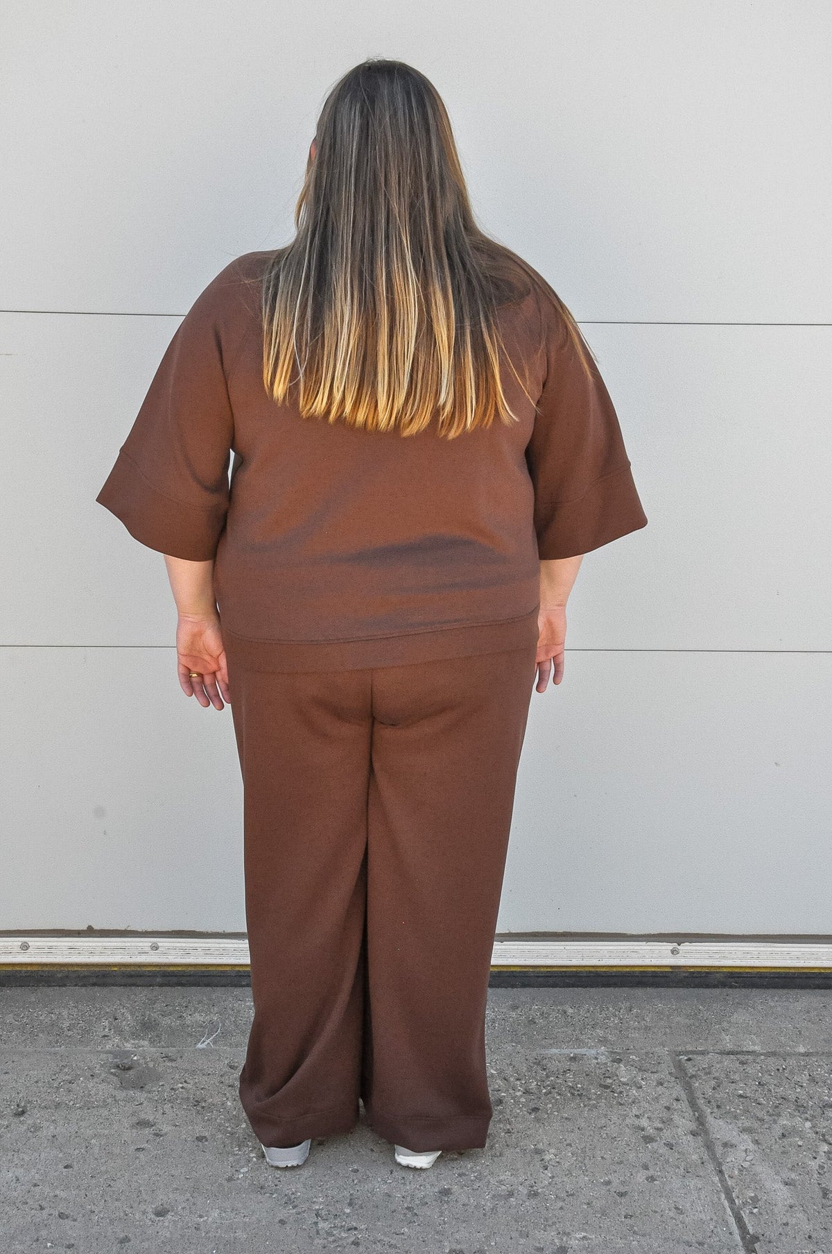 Curvy Scuba 3/4 Sleeve Pullover & Pants Set
