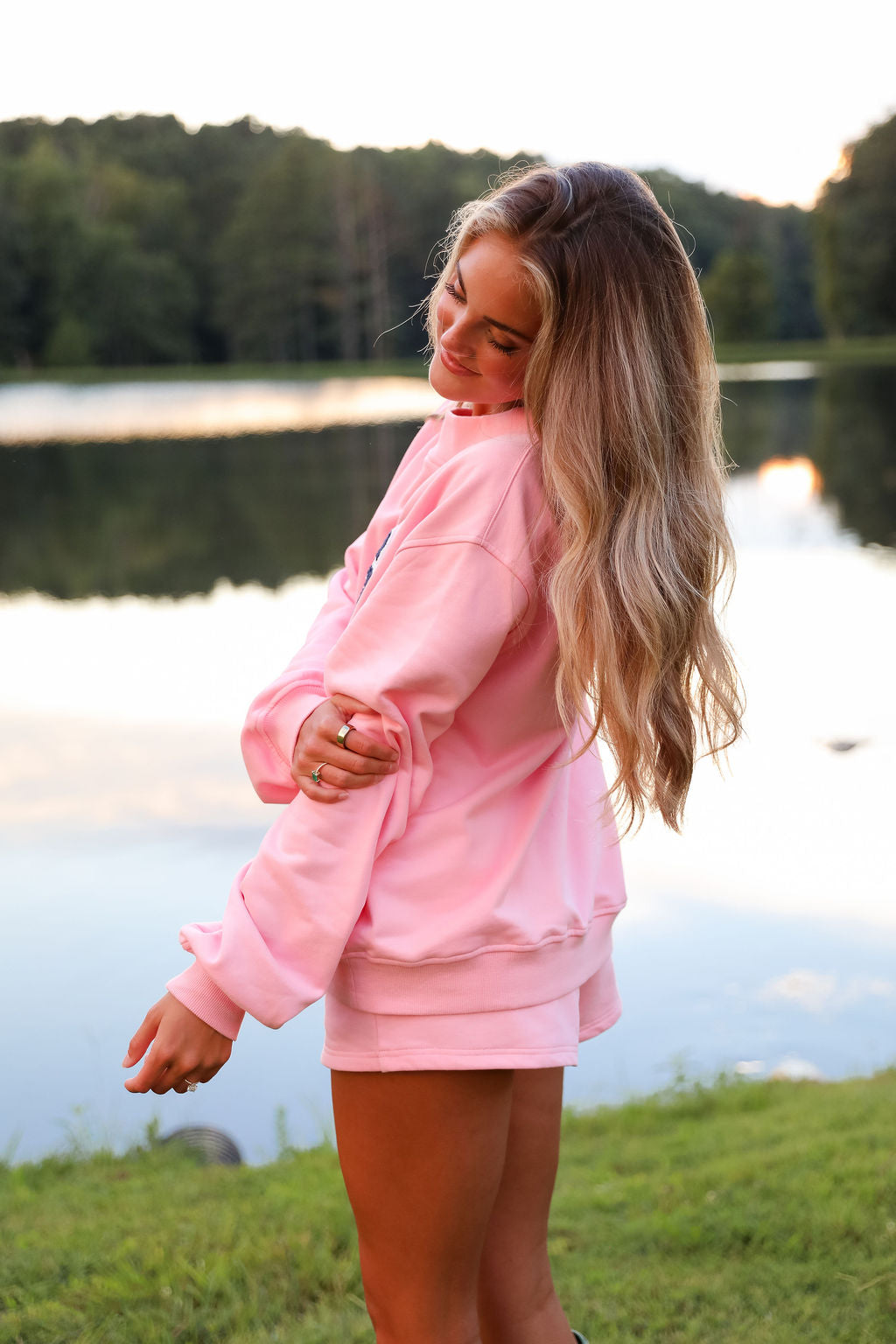 Varsity Mock Neck - Bubblegum Kiss