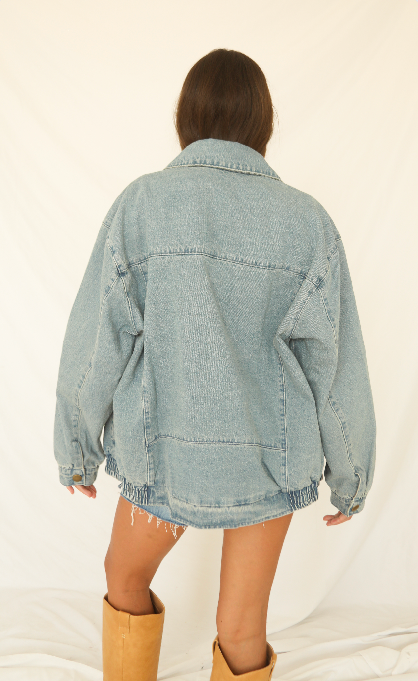 show me your mumu: carter bomber jacket - ozone indigo