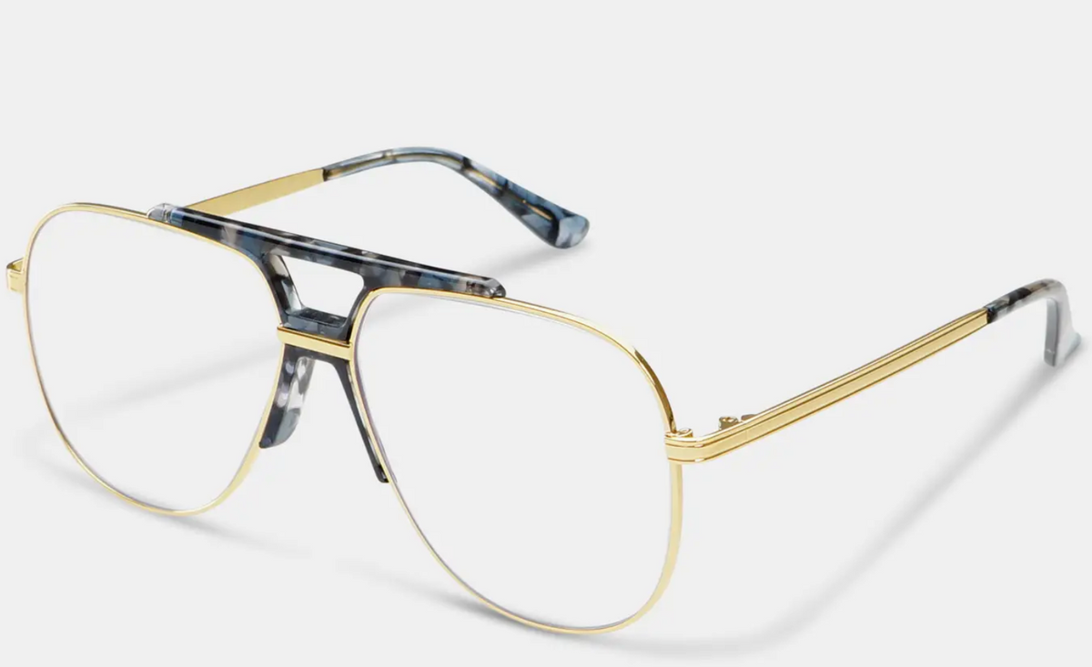 FREYRS: Logan Blue Light Readers Reading Eyeglasses, Lt.Gold/ Grey