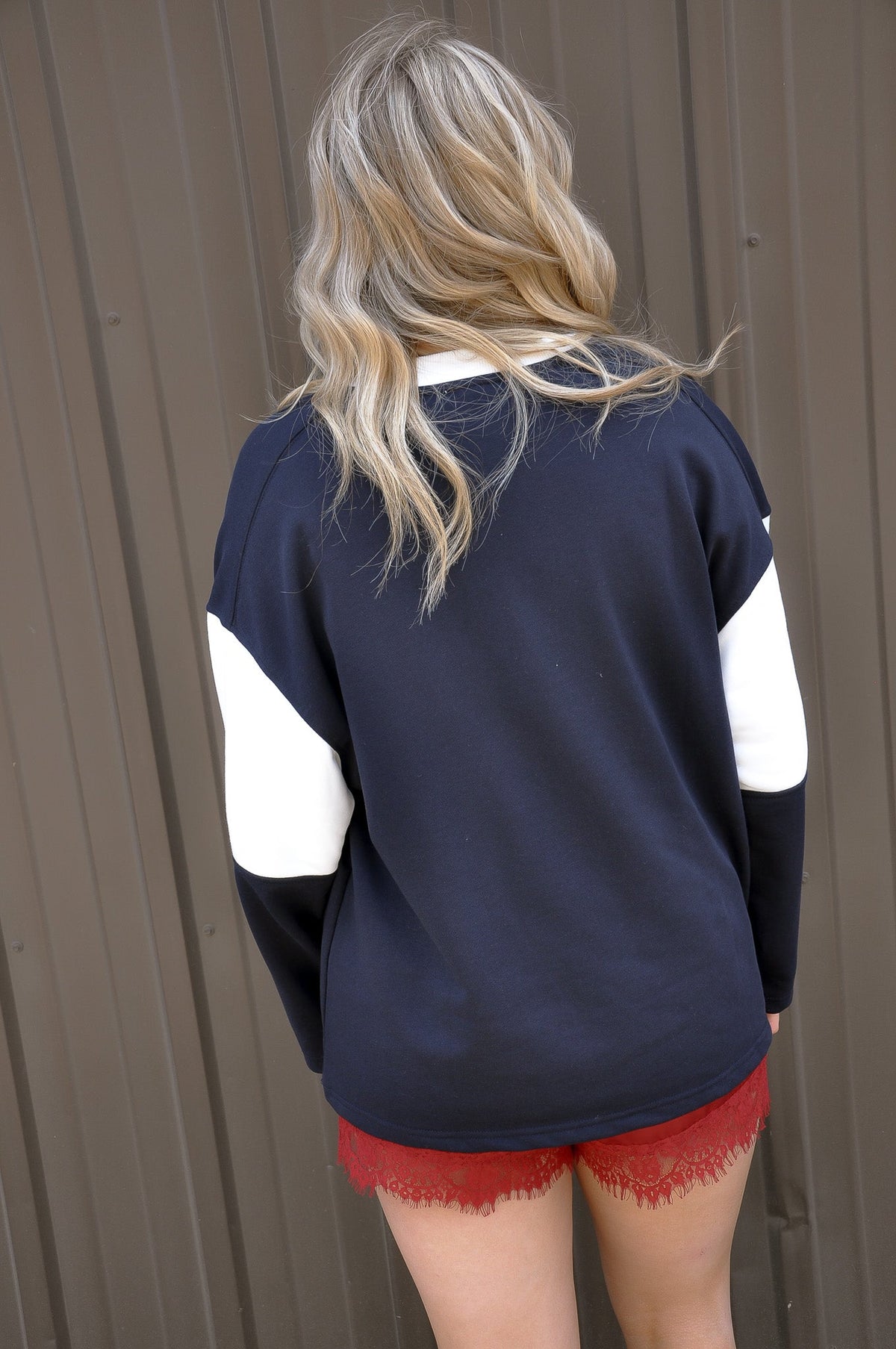 "USA" LS Color Blocked Oversized Shirts