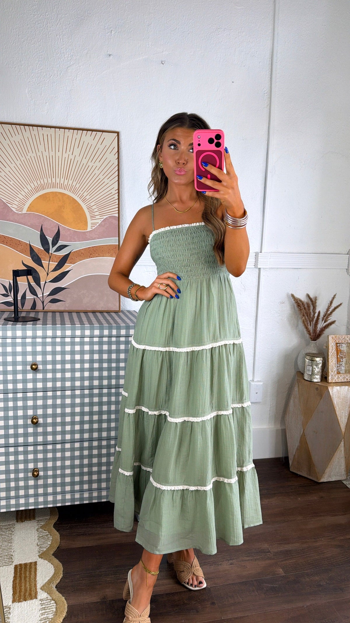 Lily Pad Maxi Dress, Sage Green