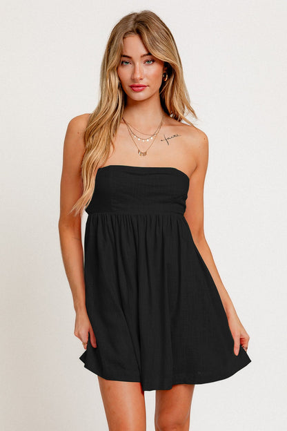 Black Babydoll Tube Dress