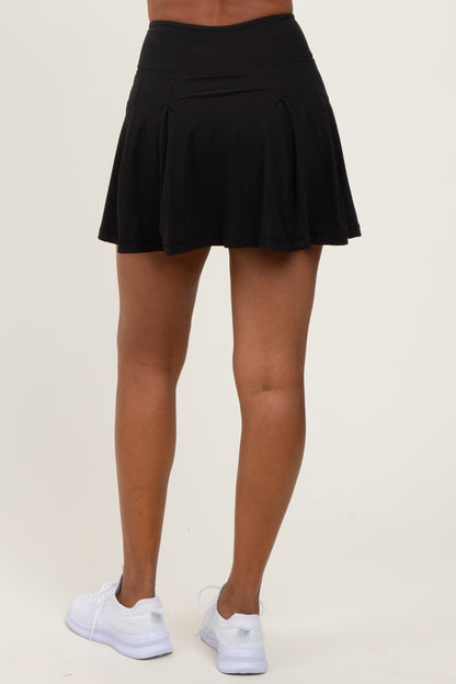Black Back Pleat Skort