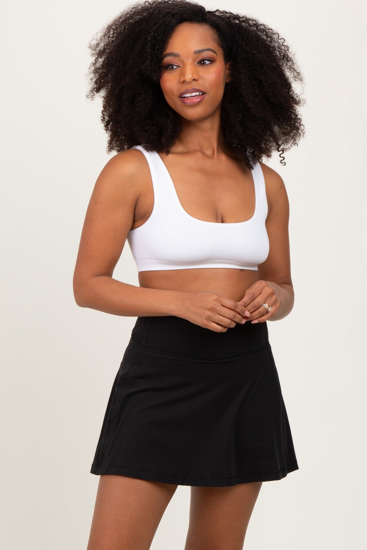 Black Back Pleat Skort