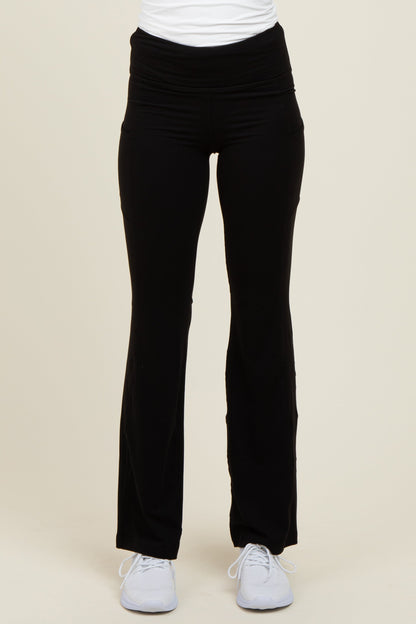 Black Active Pocket Flared Leggings