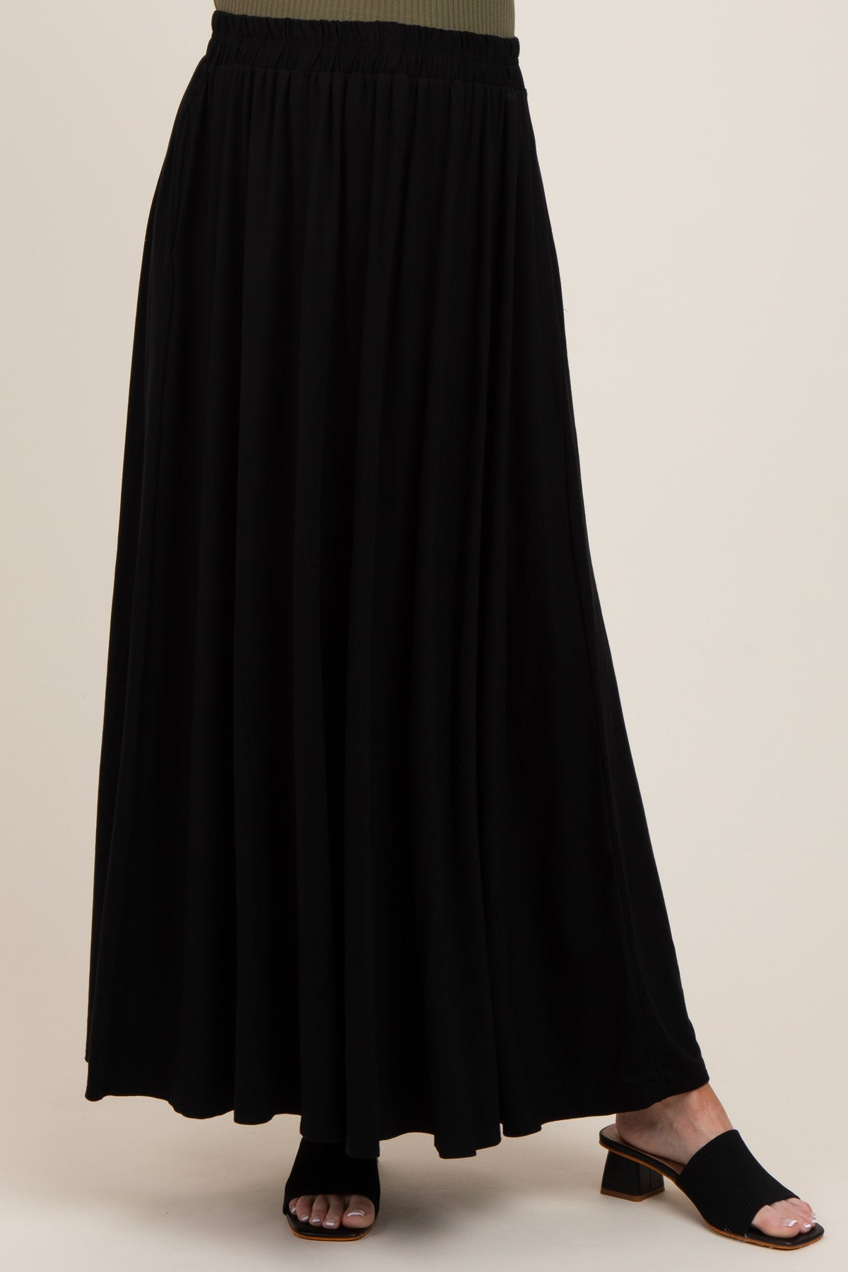 Black  Maternity Maxi Skirt