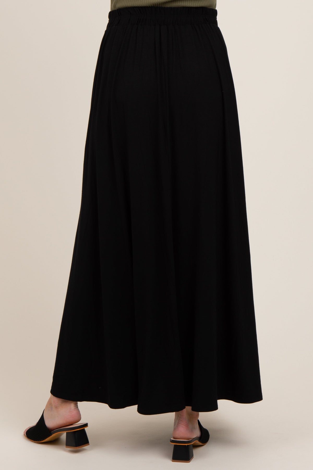 Black  Maternity Maxi Skirt