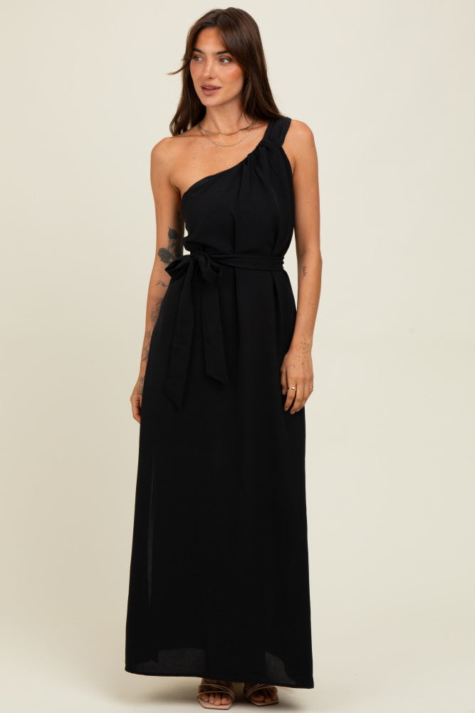 Black Asymmetrical Maxi Dress
