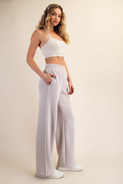Beige Stripe Detail Lounge Pants