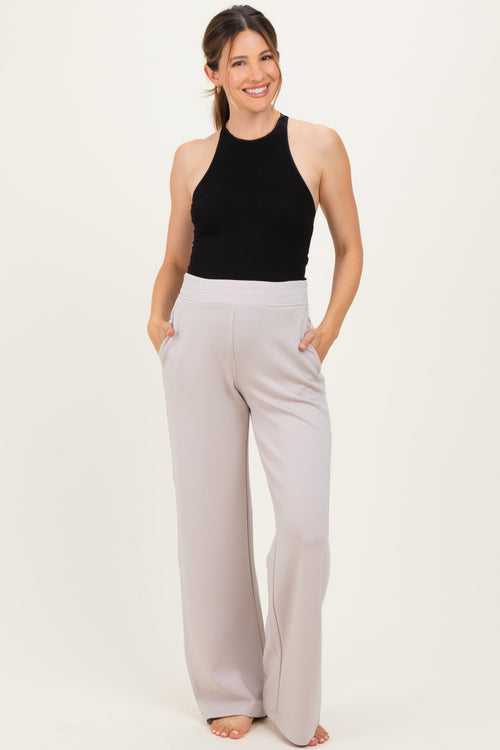 Beige Stripe Detail Maternity Lounge Pants