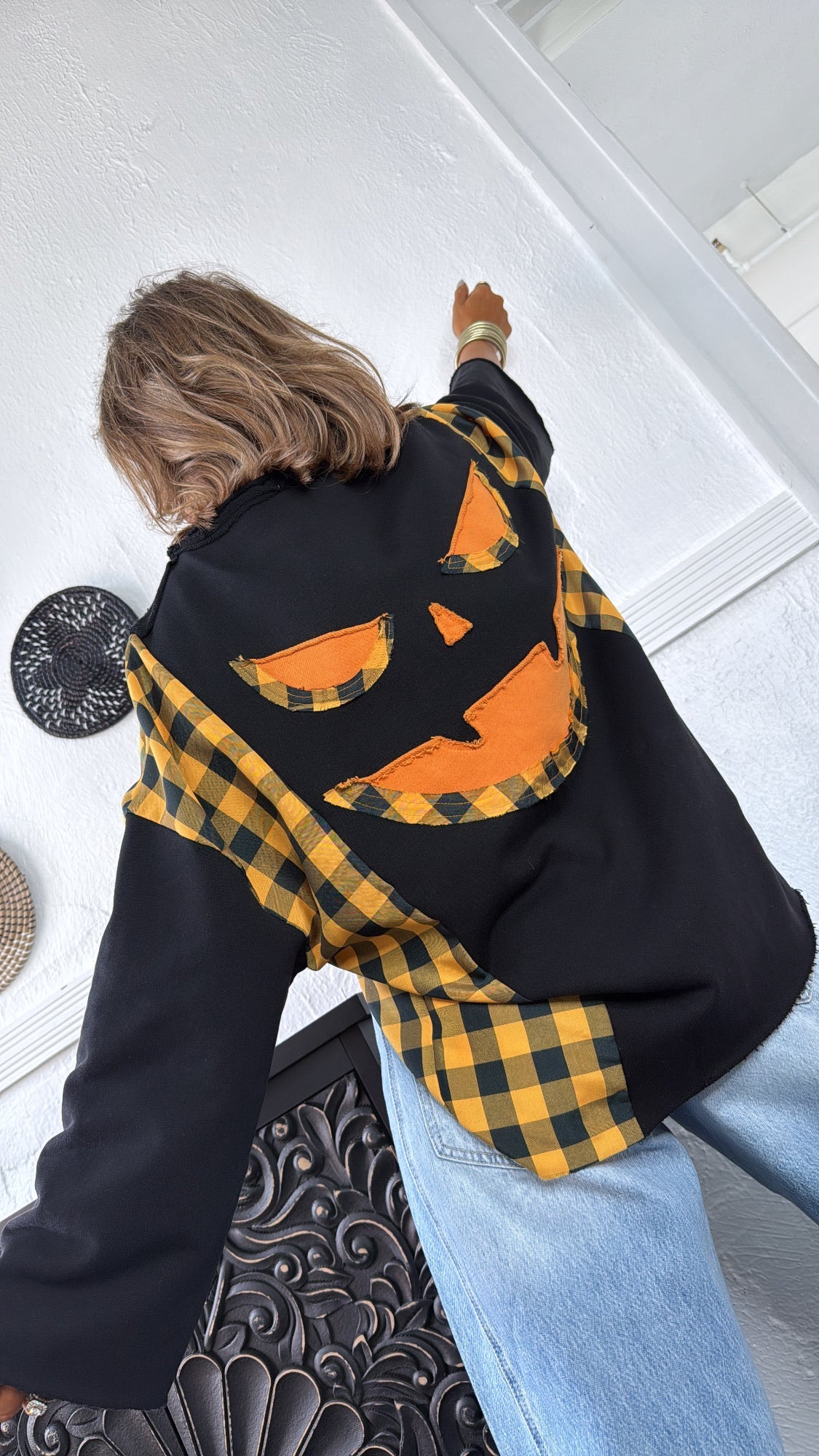 Jack O' Lantern Sweater Top, Black