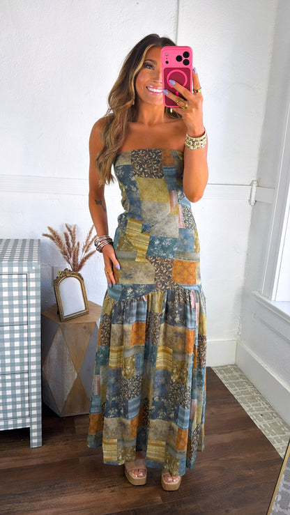 Golden Willow Maxi Dress, Midnight