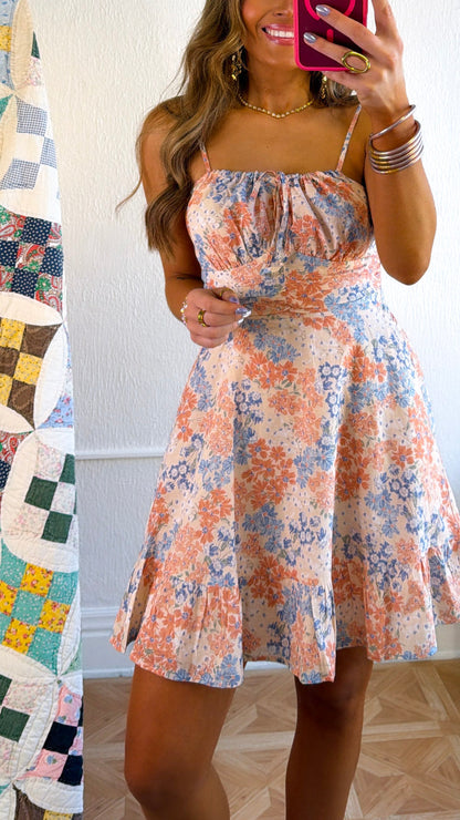 Orange & Lemon Spritz Dress, Peach Multi