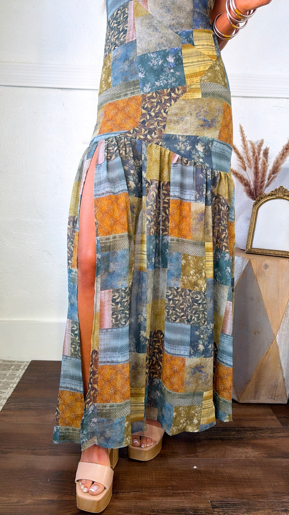 Golden Willow Maxi Dress, Midnight