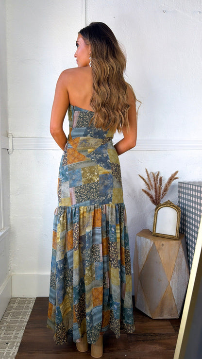 Golden Willow Maxi Dress, Midnight