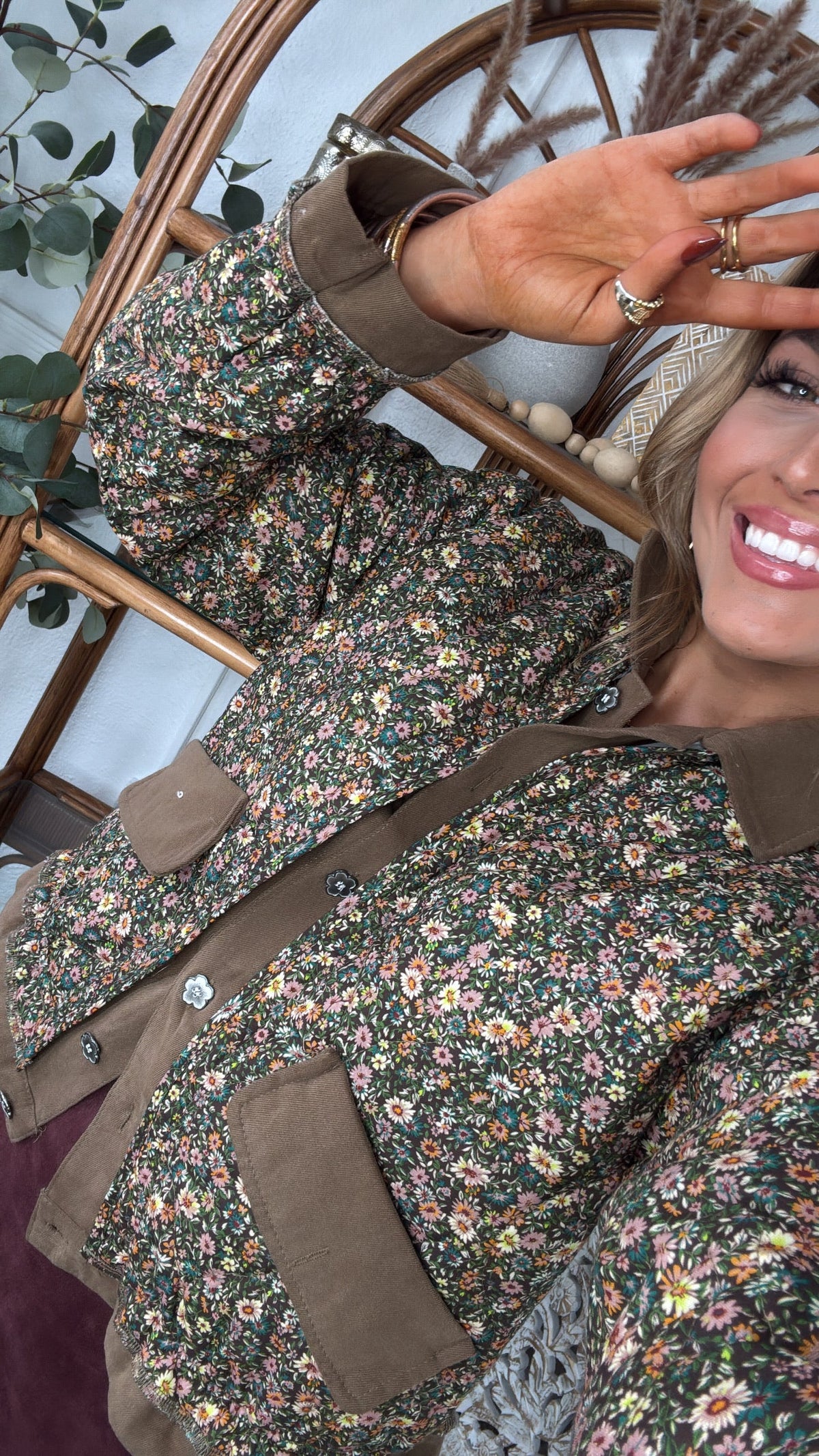 Garden Of Us Jacket, Chocolate Floral