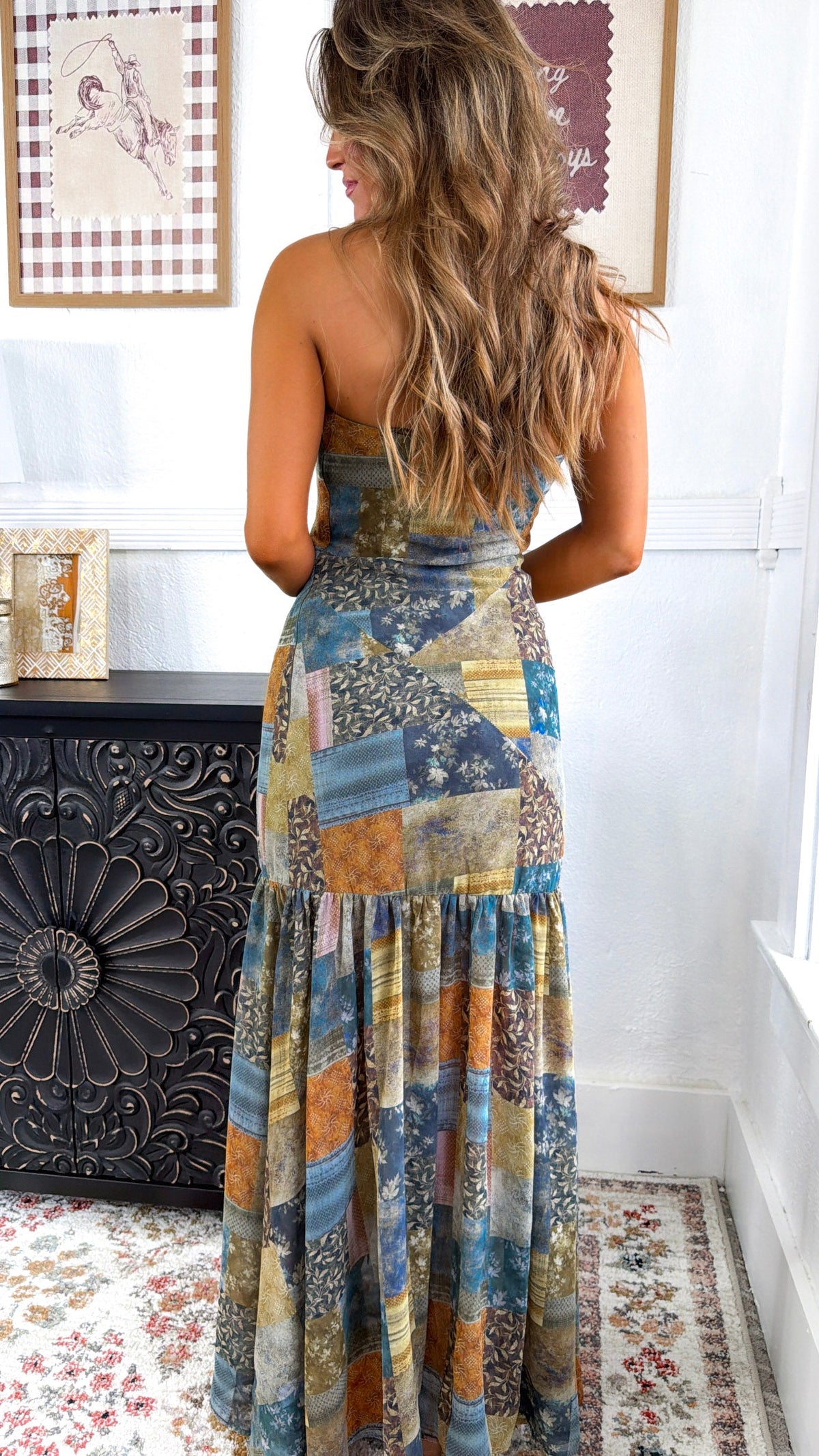 Golden Willow Maxi Dress, Midnight