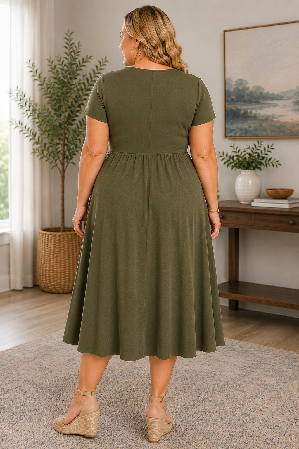 Curvy Olive Little Wrap Dress