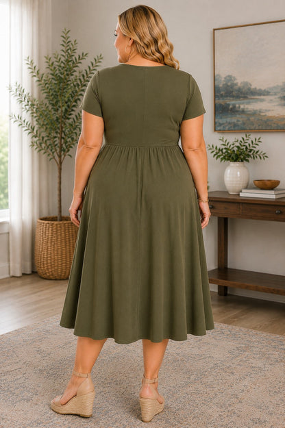 Curvy Olive Little Wrap Dress