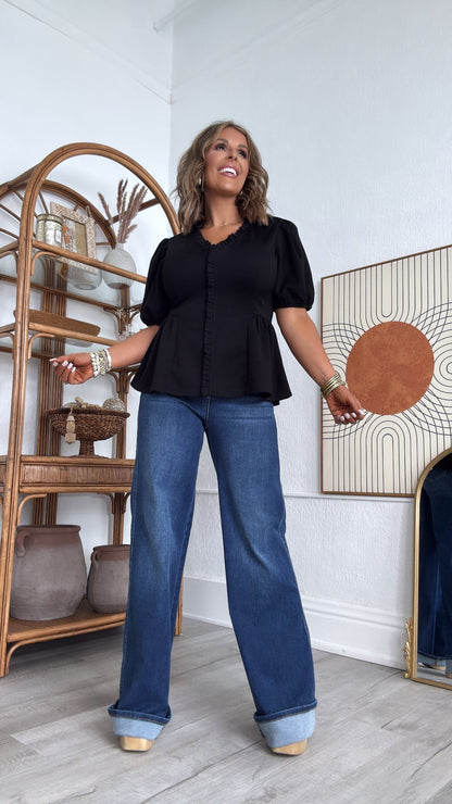 Noir Elegance Top, Black