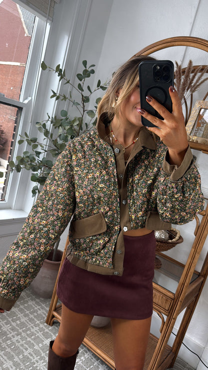 Garden Of Us Jacket, Chocolate Floral