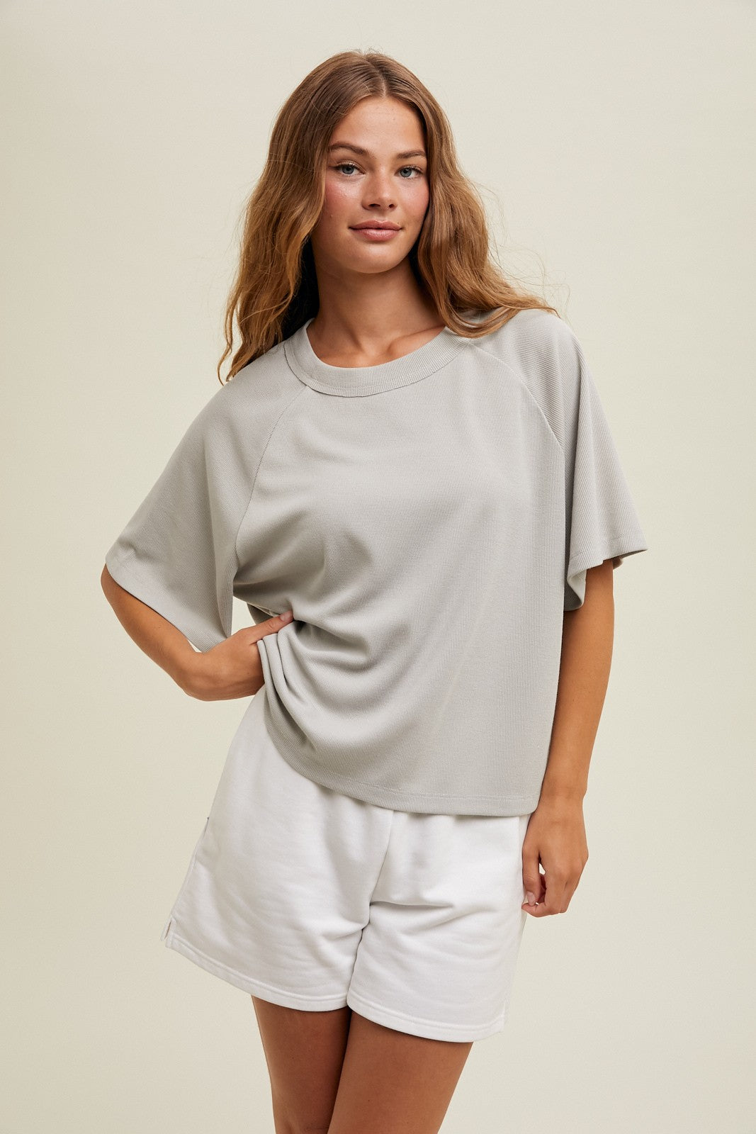 Easy-Going Boxy Waffle Knit Top