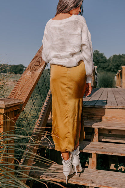 Balcony Brunch Satin Skirt