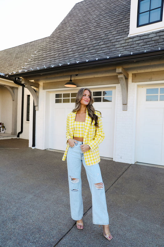 Tweed Jacket - Yellow Plaid