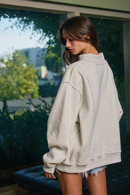 'Freedom/Legacy' Reversible Mock Neck Sweatshirt