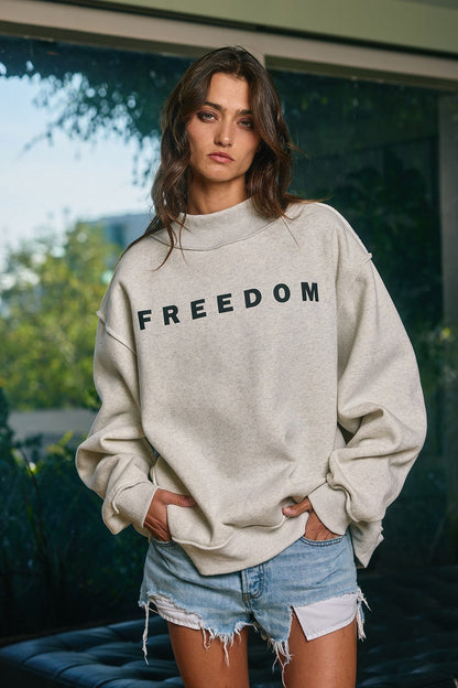 'Freedom/Legacy' Reversible Mock Neck Sweatshirt
