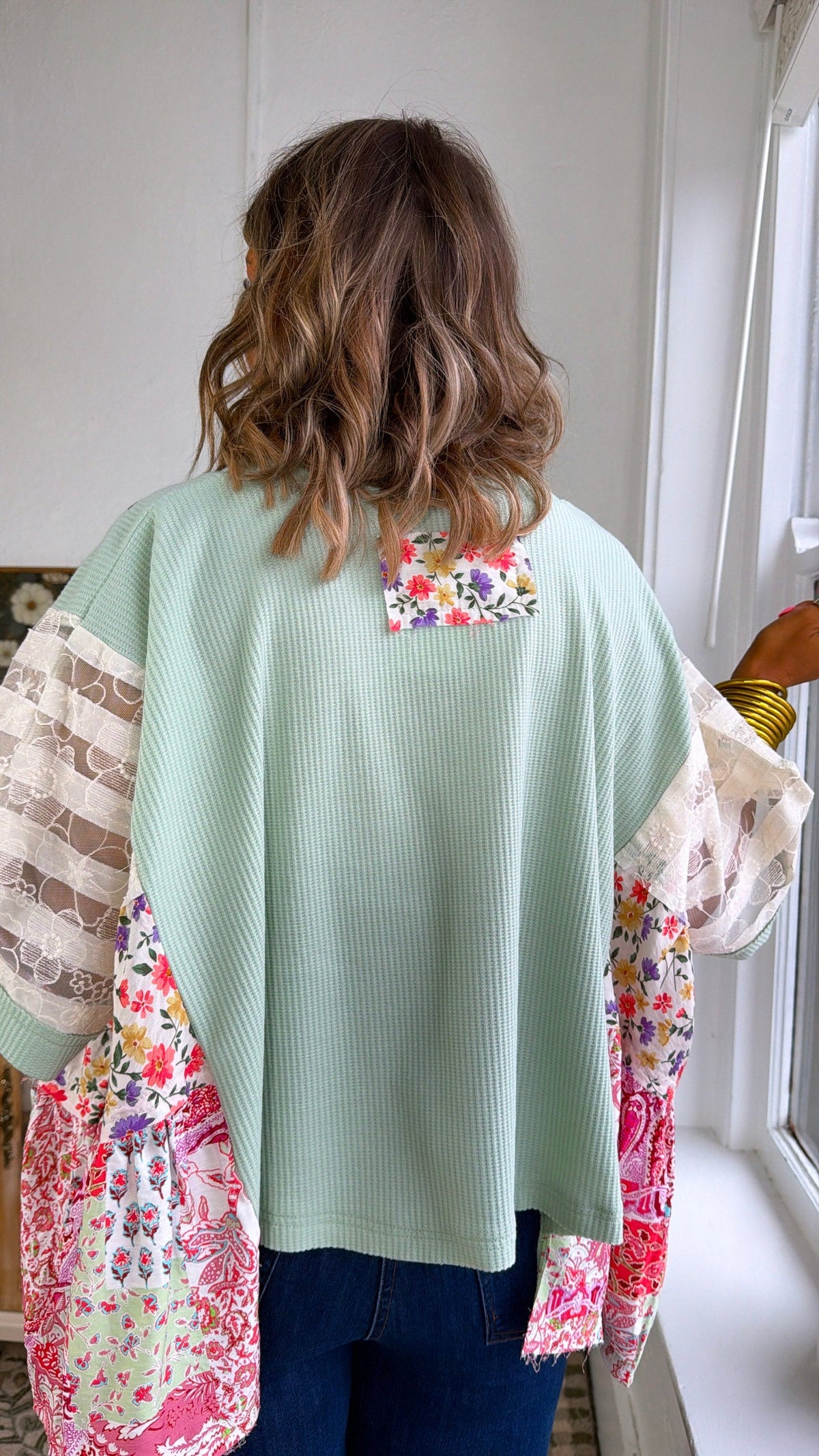 Gabriella Floral Top, Mint
