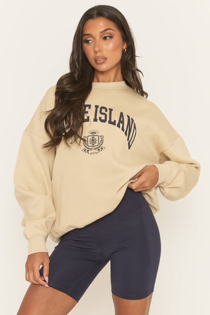Beige Rhode Island Oversized Sweater - Channon