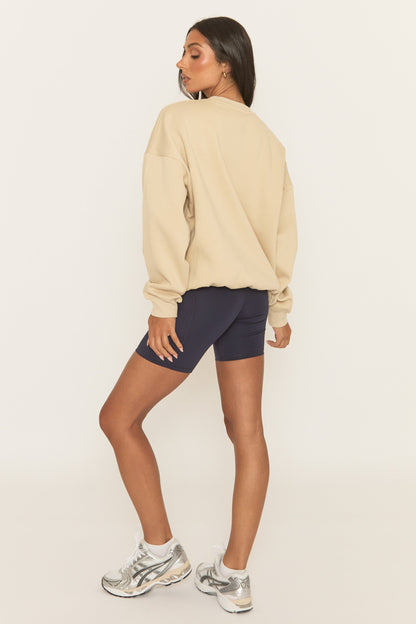 Beige Rhode Island Oversized Sweater - Channon