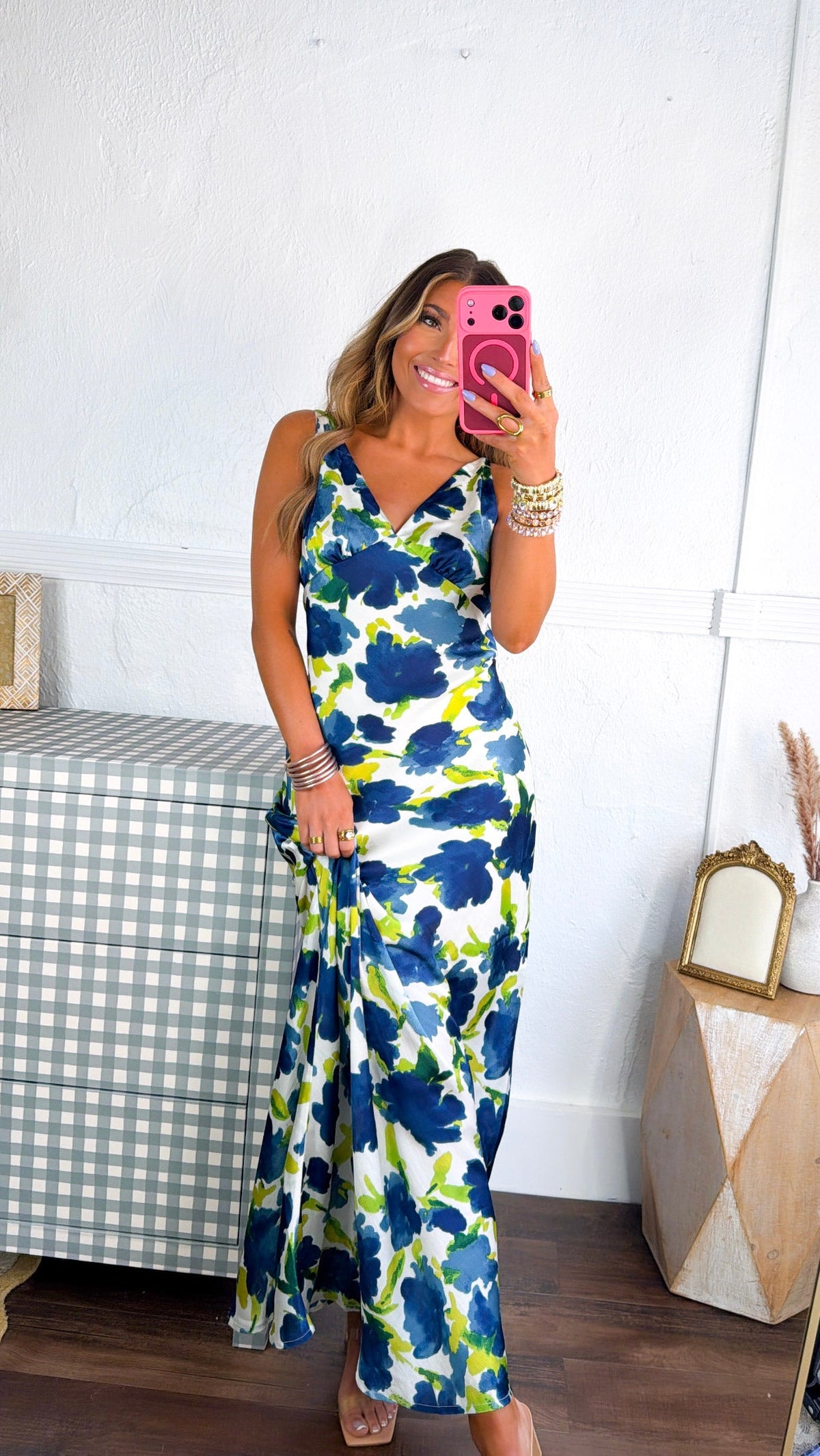 Garden Grace Maxi Dress, Blue