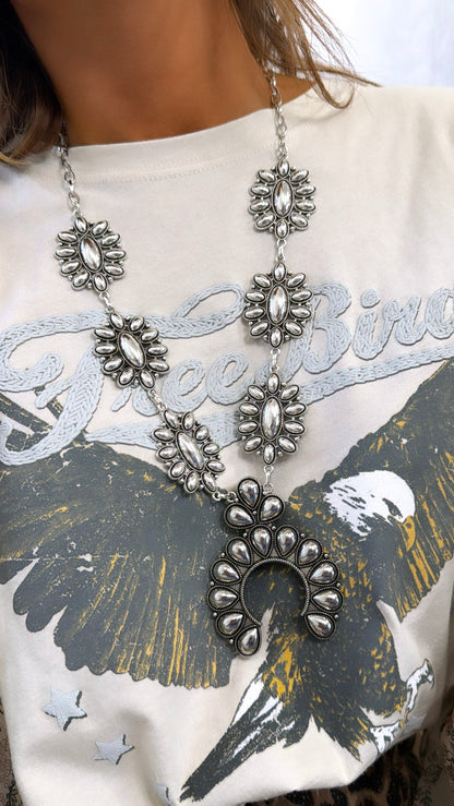 Revival Concho Necklace, Rhodium