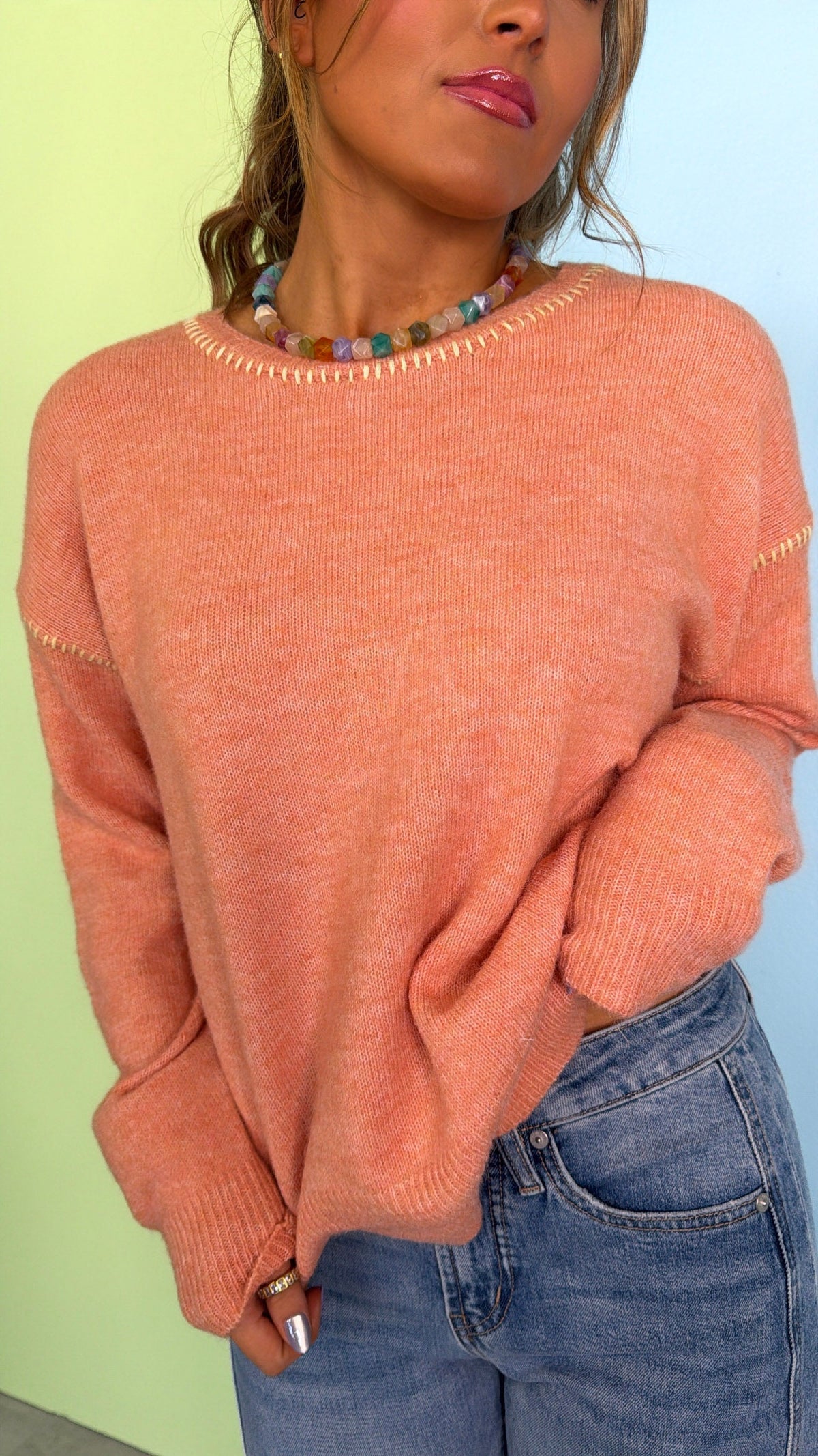 Hidden Cove Sweater, Dusty Coral