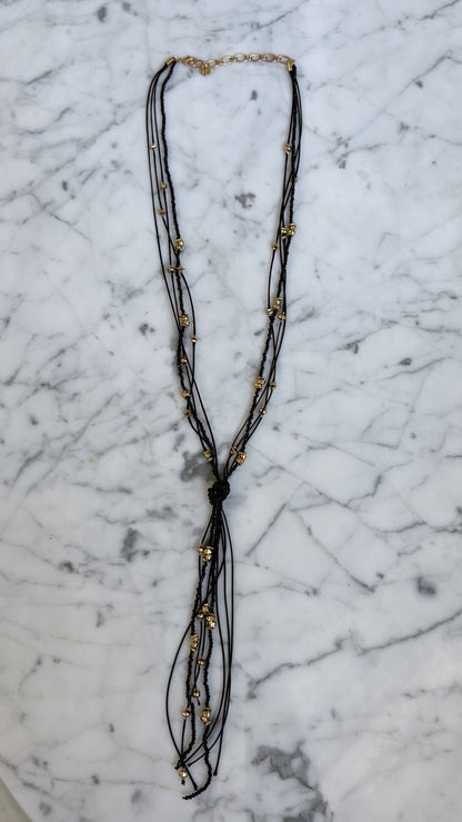 Layered Knot Necklace, Black