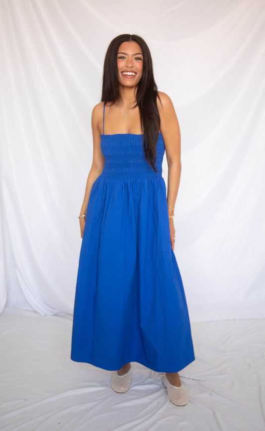 z supply: cornelia poplin midi dress - nautical