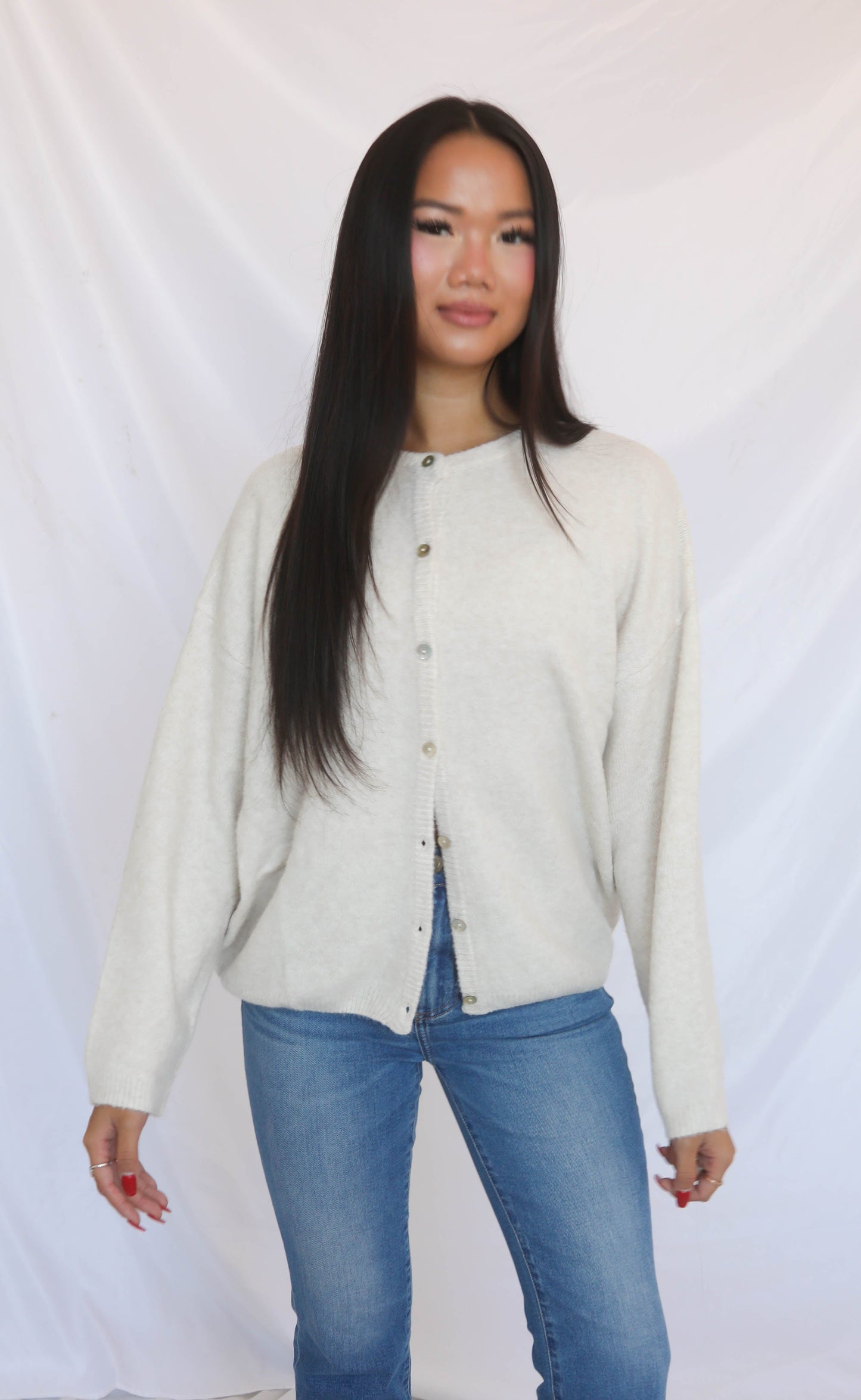 they want it all cardigan - ivory