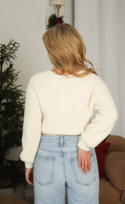 z supply: sadira fluffy cardigan - warm white