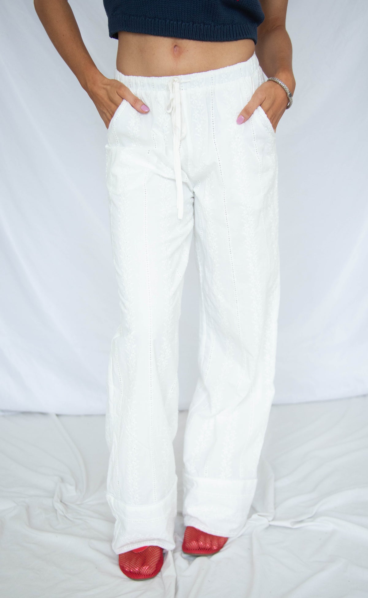 saving grace eyelet pants