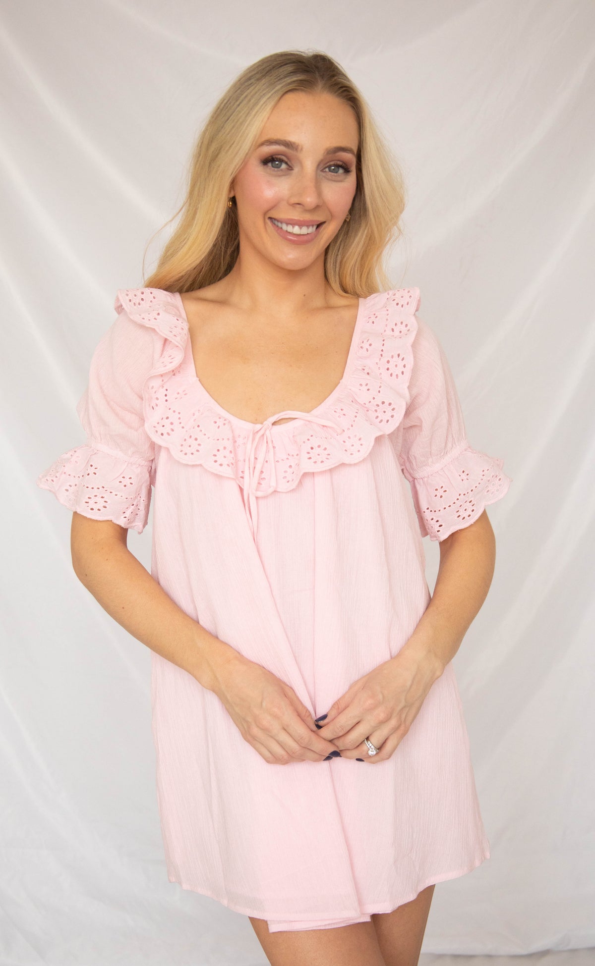 show me your mumu: toulouse dress - pink eyelet