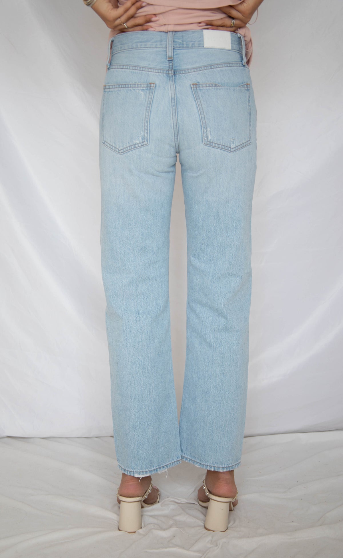 pistola: lexi mid rise bowed straight leg jeans - dolce vita vintage