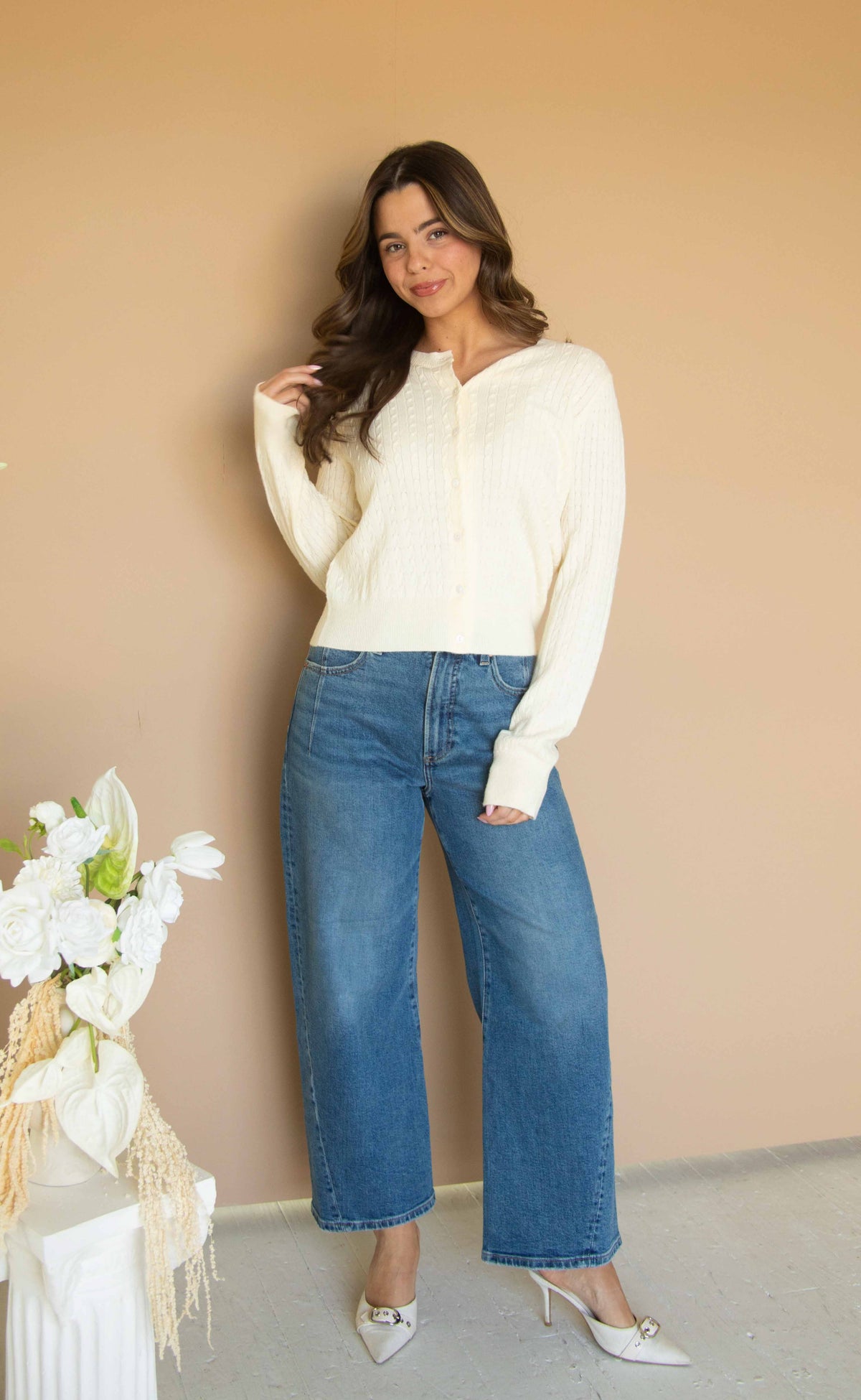 soft serve cable knit sweater