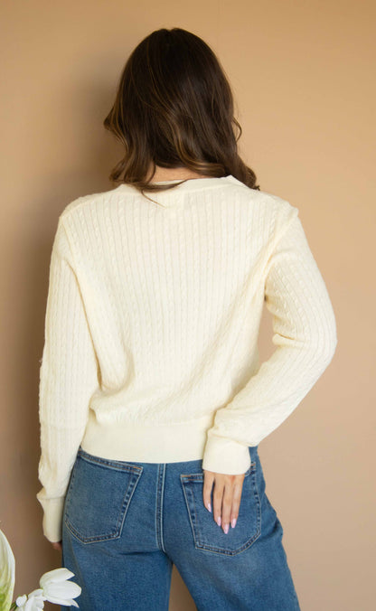 soft serve cable knit sweater