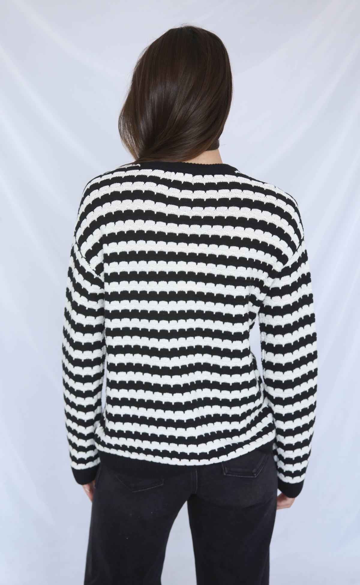 show me your mumu: inez cardigan - black and white stripe knit