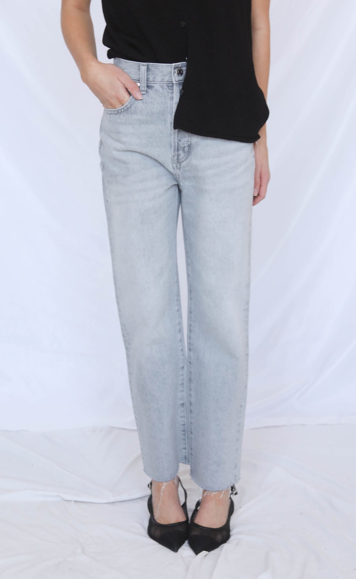 pistola: cassie crop high rise straight leg jean - enigma